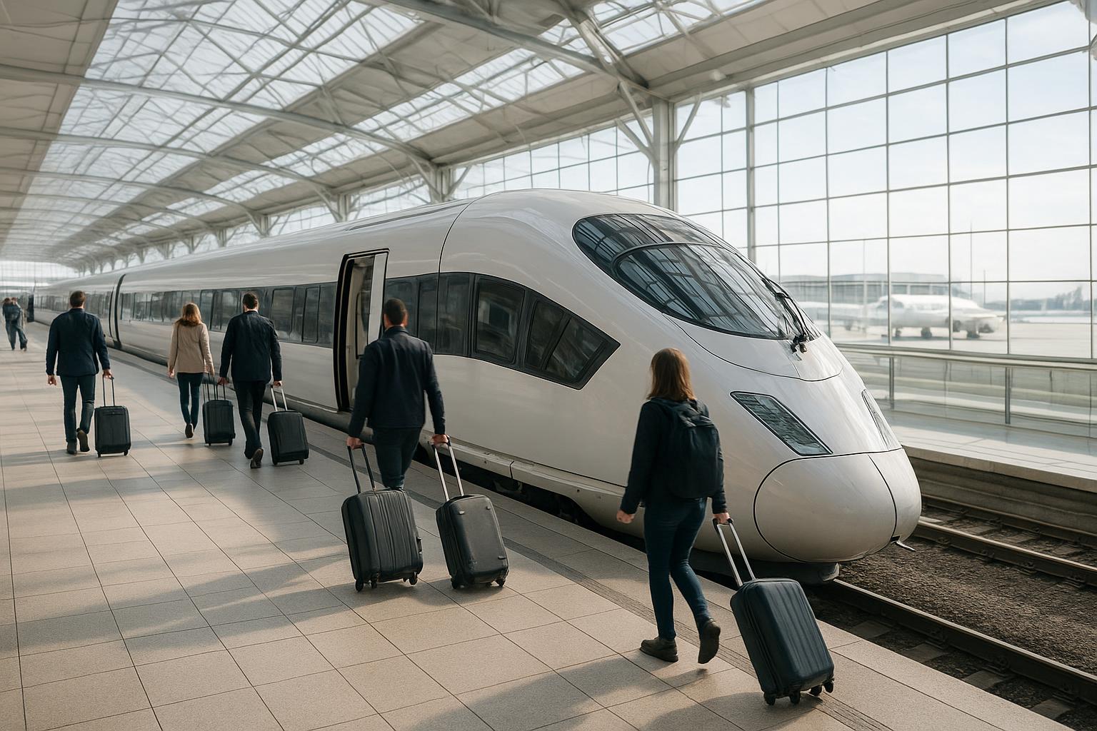 Letiště Stansted – nástupiště vlaku do centra Londýna